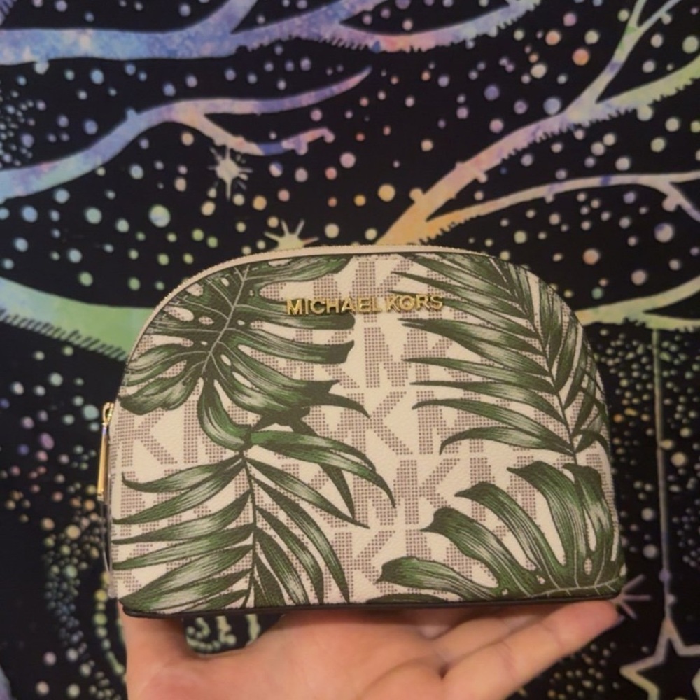 Michael Kors Tropical Leaf Cosmetic Pouch